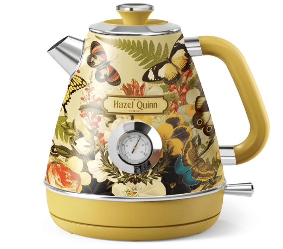 1.7L retro painted electric kettle 1200W Instrument dial thermometer flower watermark painting fast boiling rope without BPA automatically closed SUS3 1.7L retro painted electric kettle 1200W Instrument dial thermometer flower watermark painting fast boiling rope without BPA automatically closed SUS3