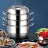 Multi Tiers Kitchen Pan Cookware Stainless Steel Steamer Set